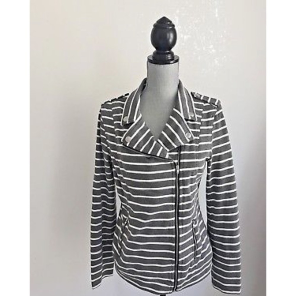 Market & Spruce Jacket, gray & White stripe